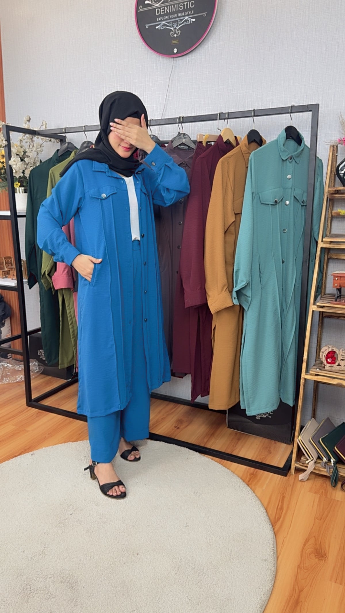 Royal Blue Elegance Modest Co-Ord Se