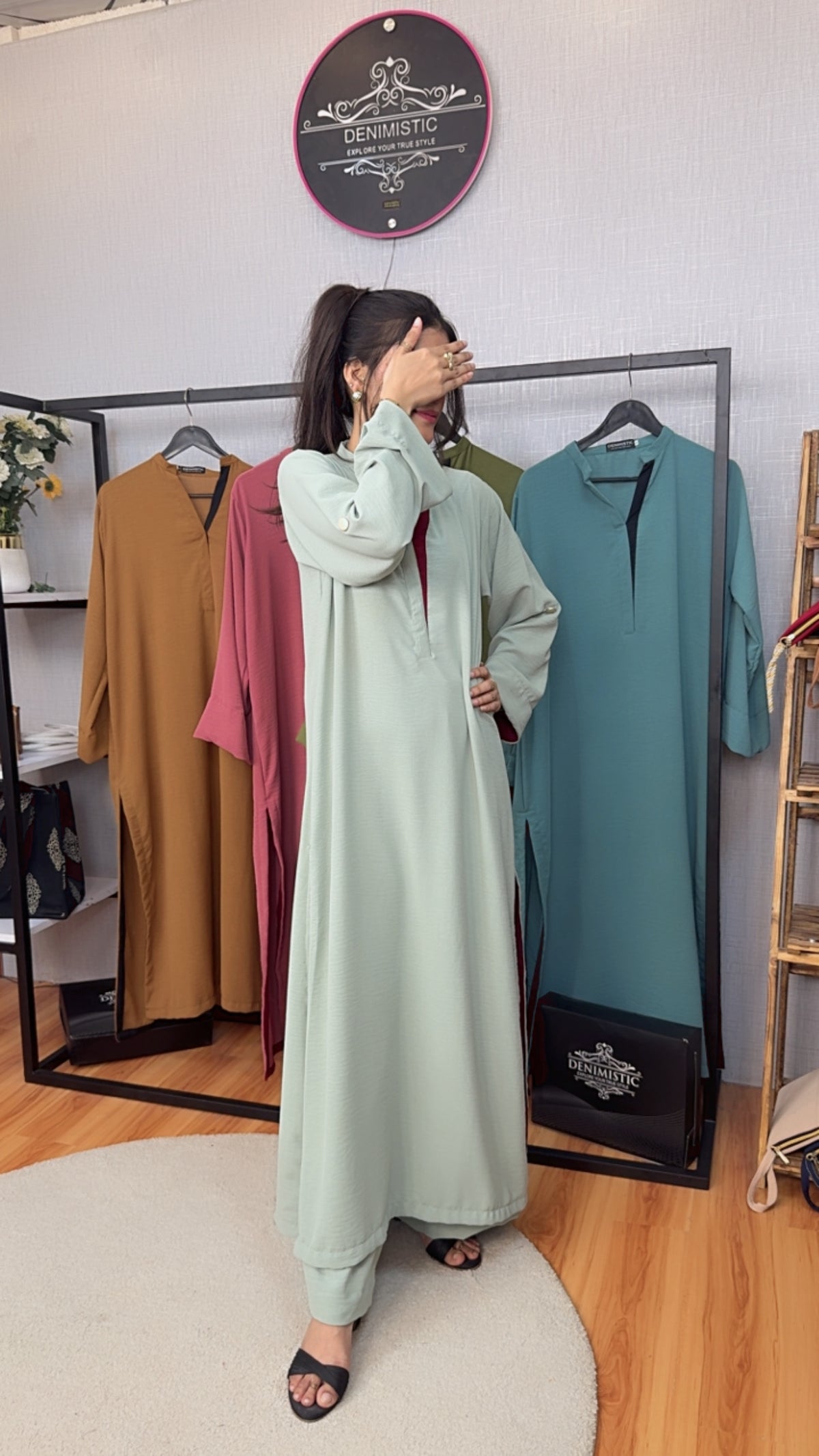 Sage Grace Contrast Kaftan
