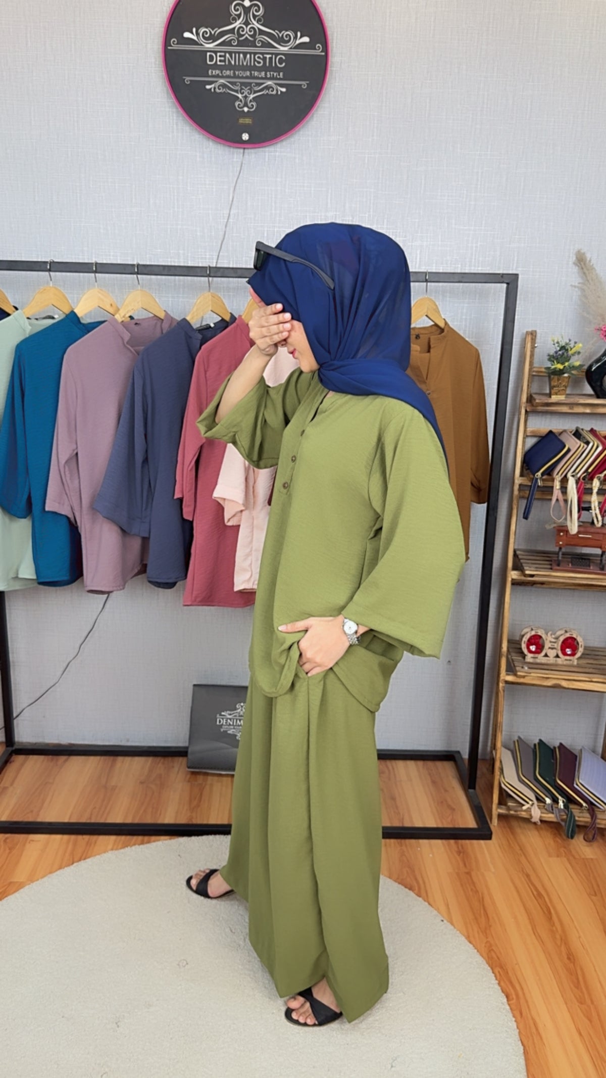 Olive Grace Wide-Leg Co-Ord Set