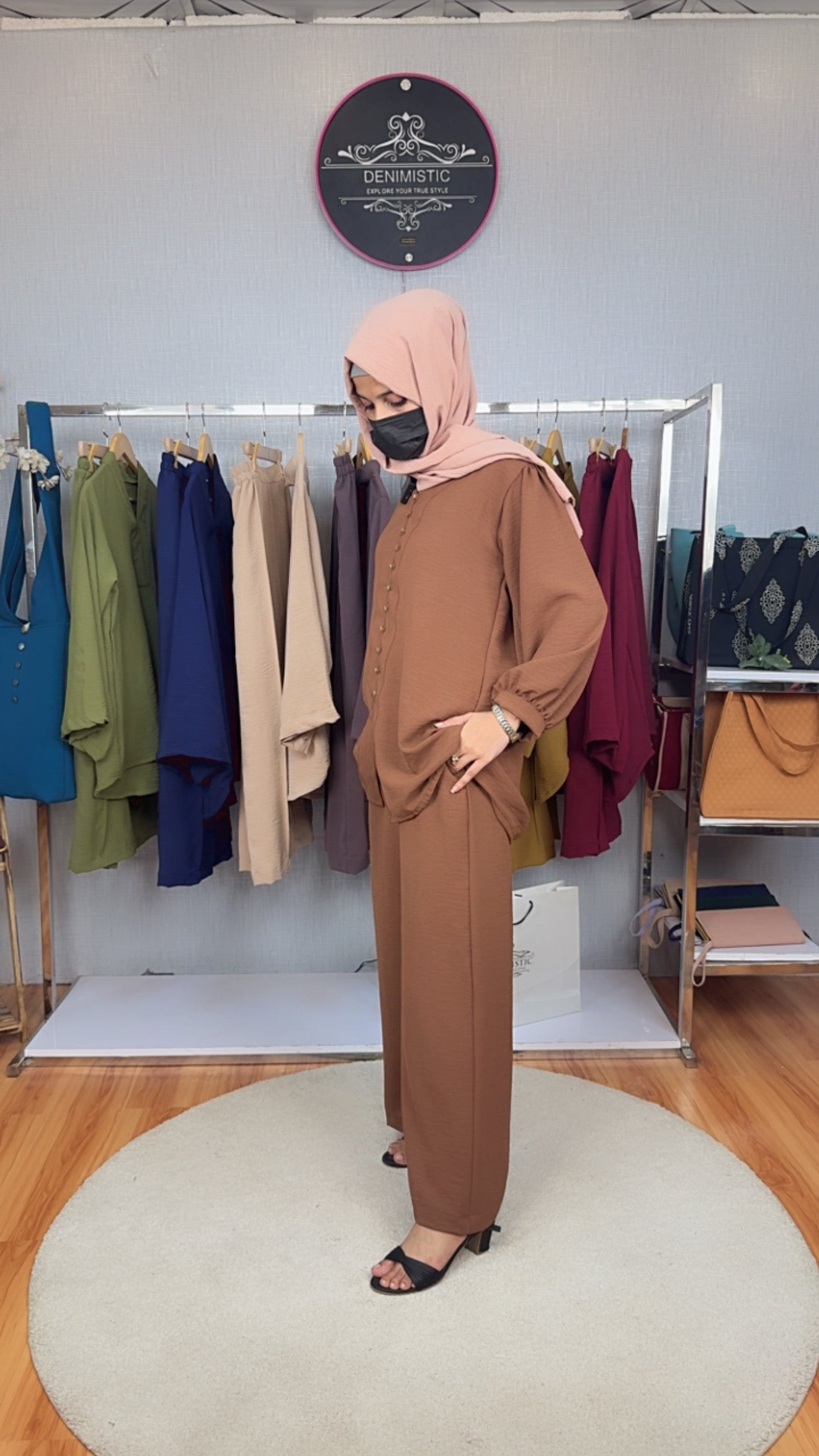 Elegant Mocha Modest Co-Ord Set