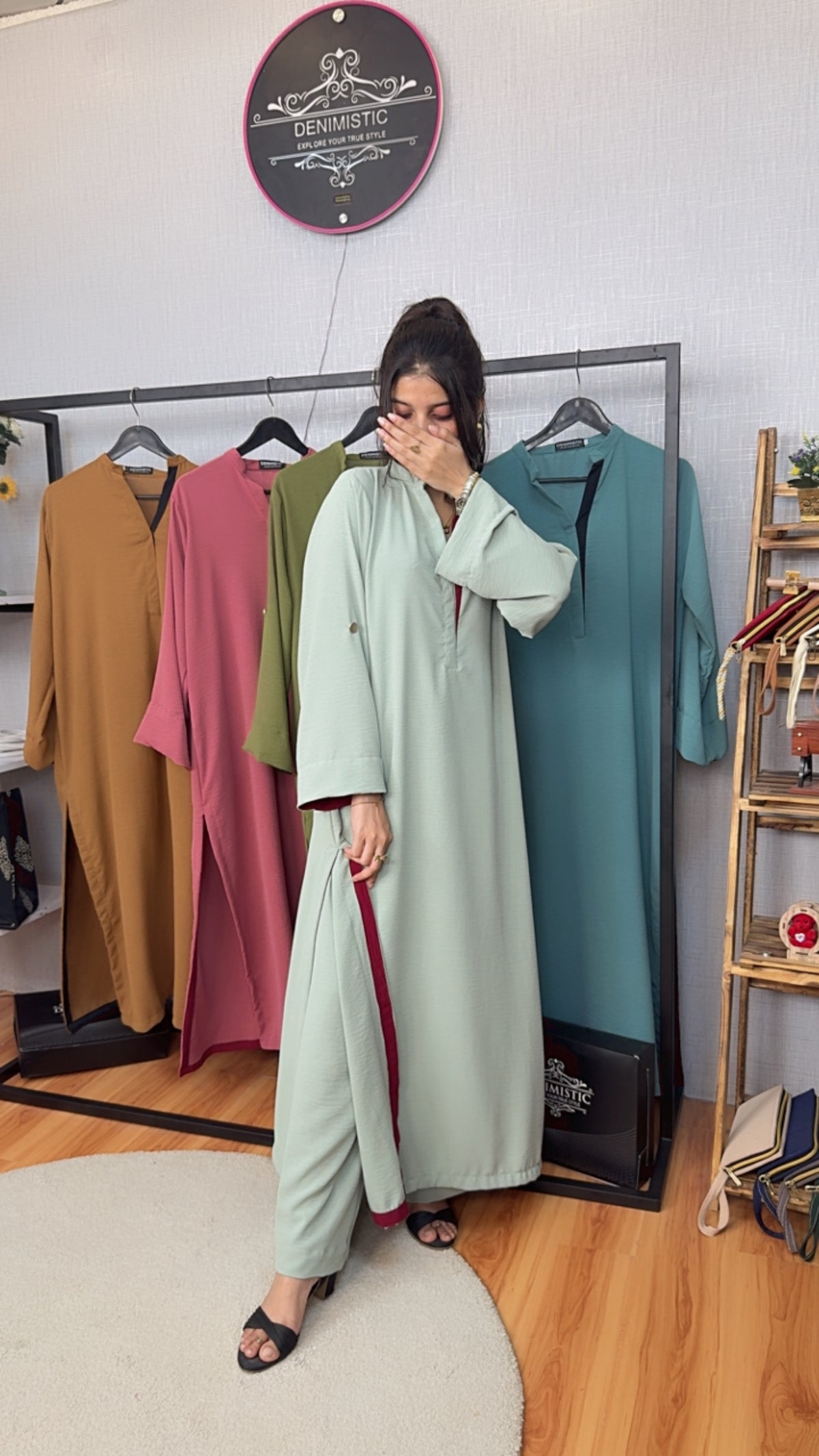 Sage Grace Contrast Kaftan