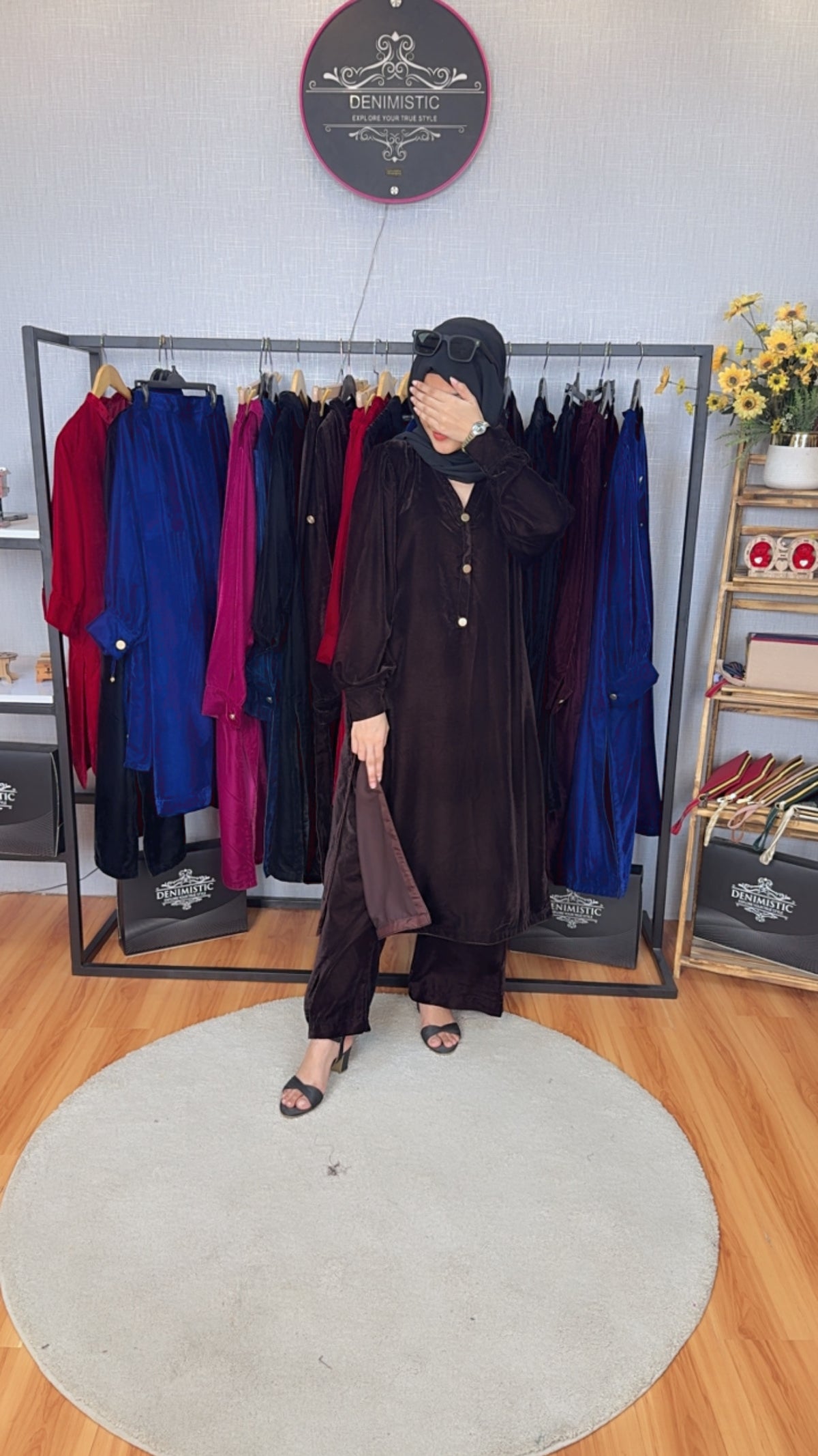 Luxe Black Velvet Modest Co-Ord Set