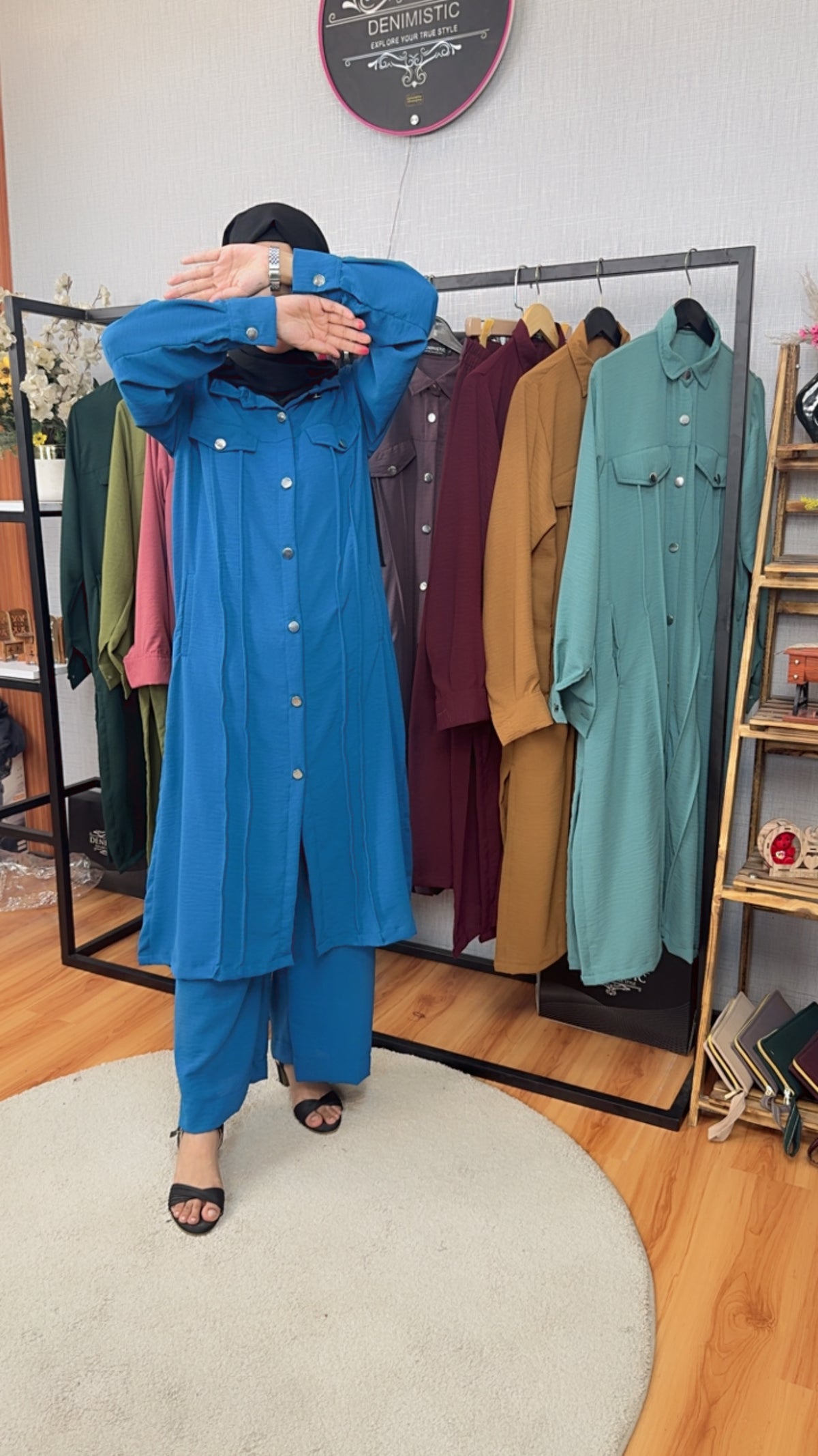 Royal Blue Elegance Modest Co-Ord Se