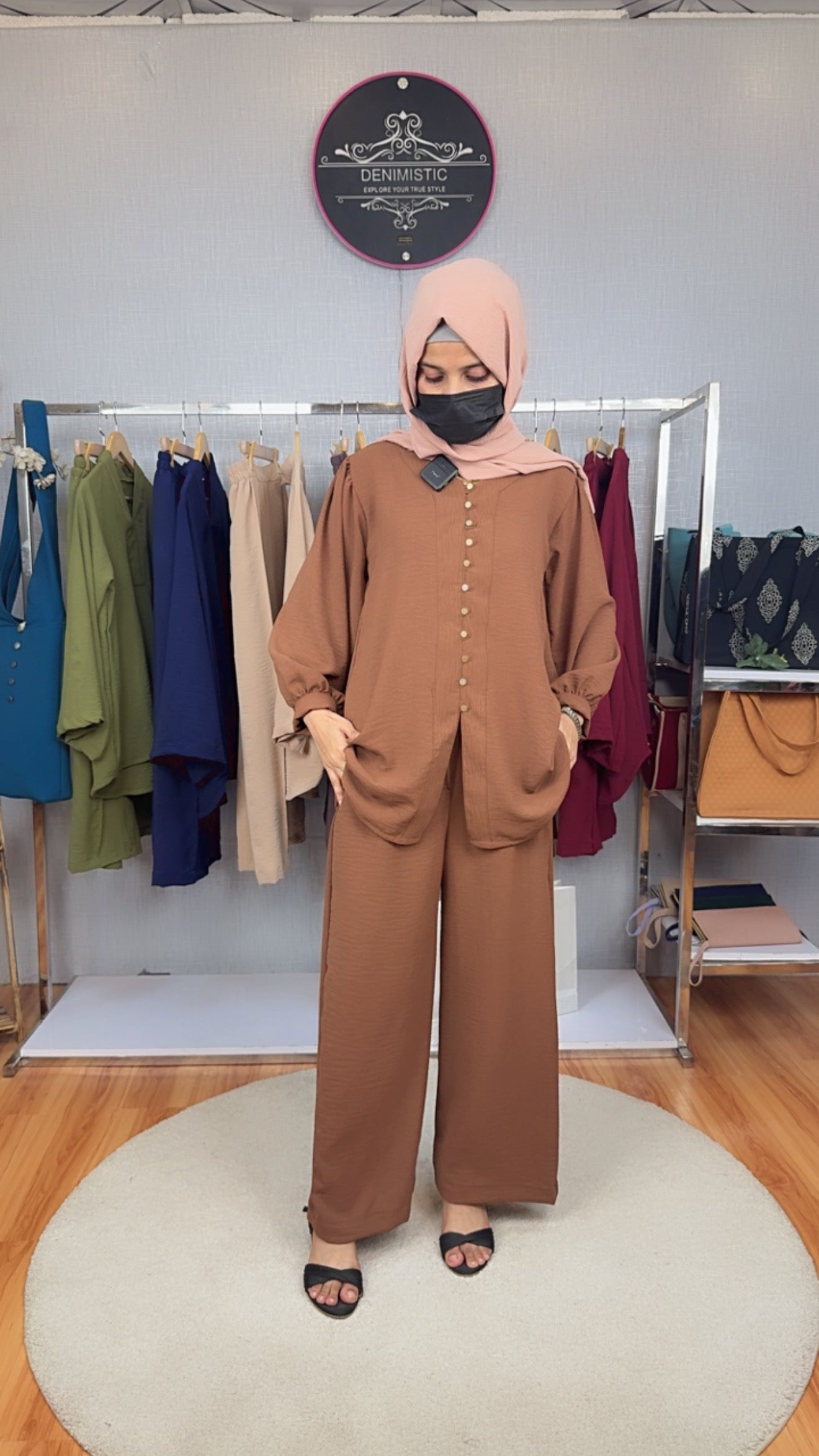 Elegant Mocha Modest Co-Ord Set