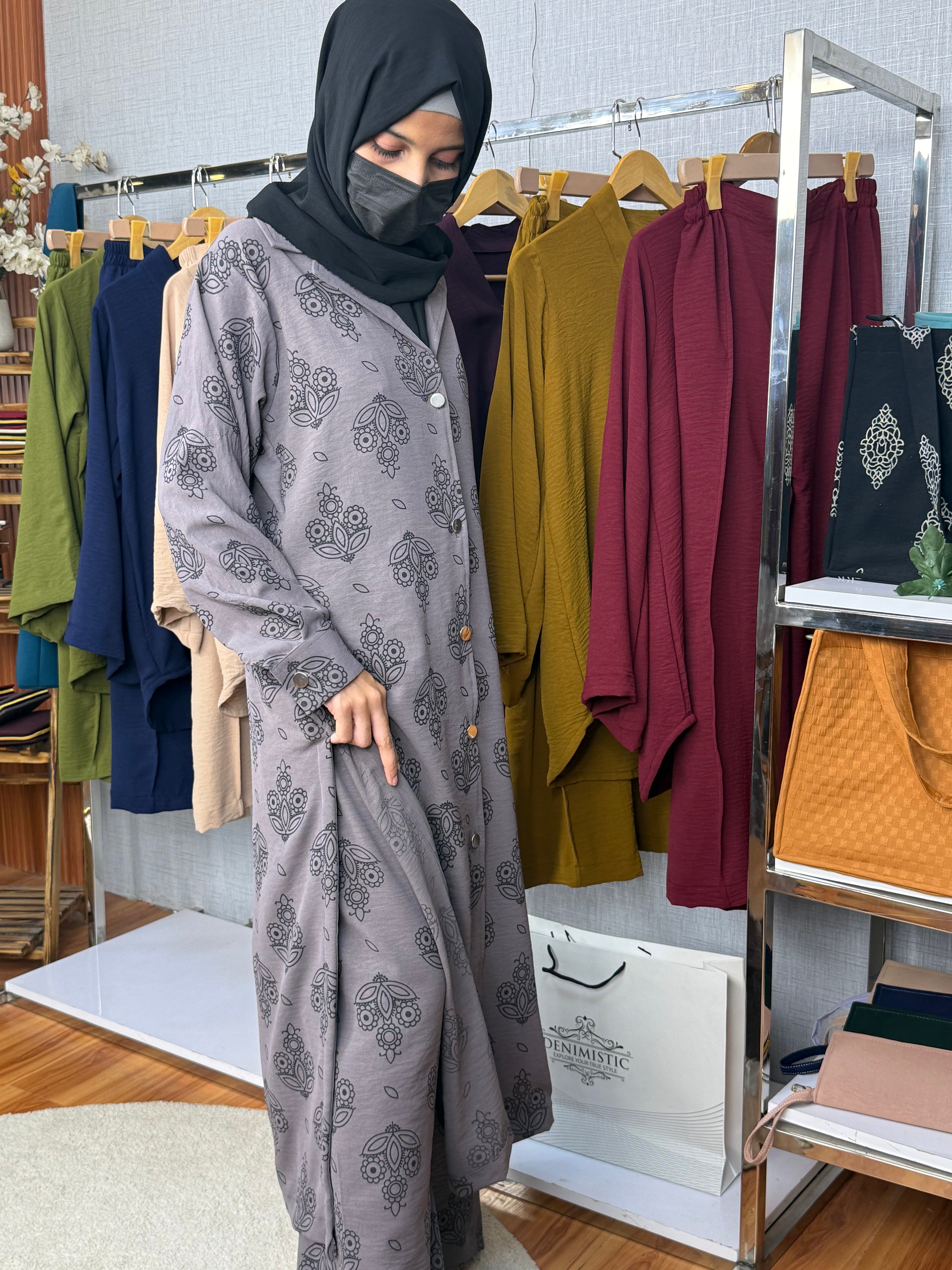 Elegant Bloom Printed Modest Co-Ord Set