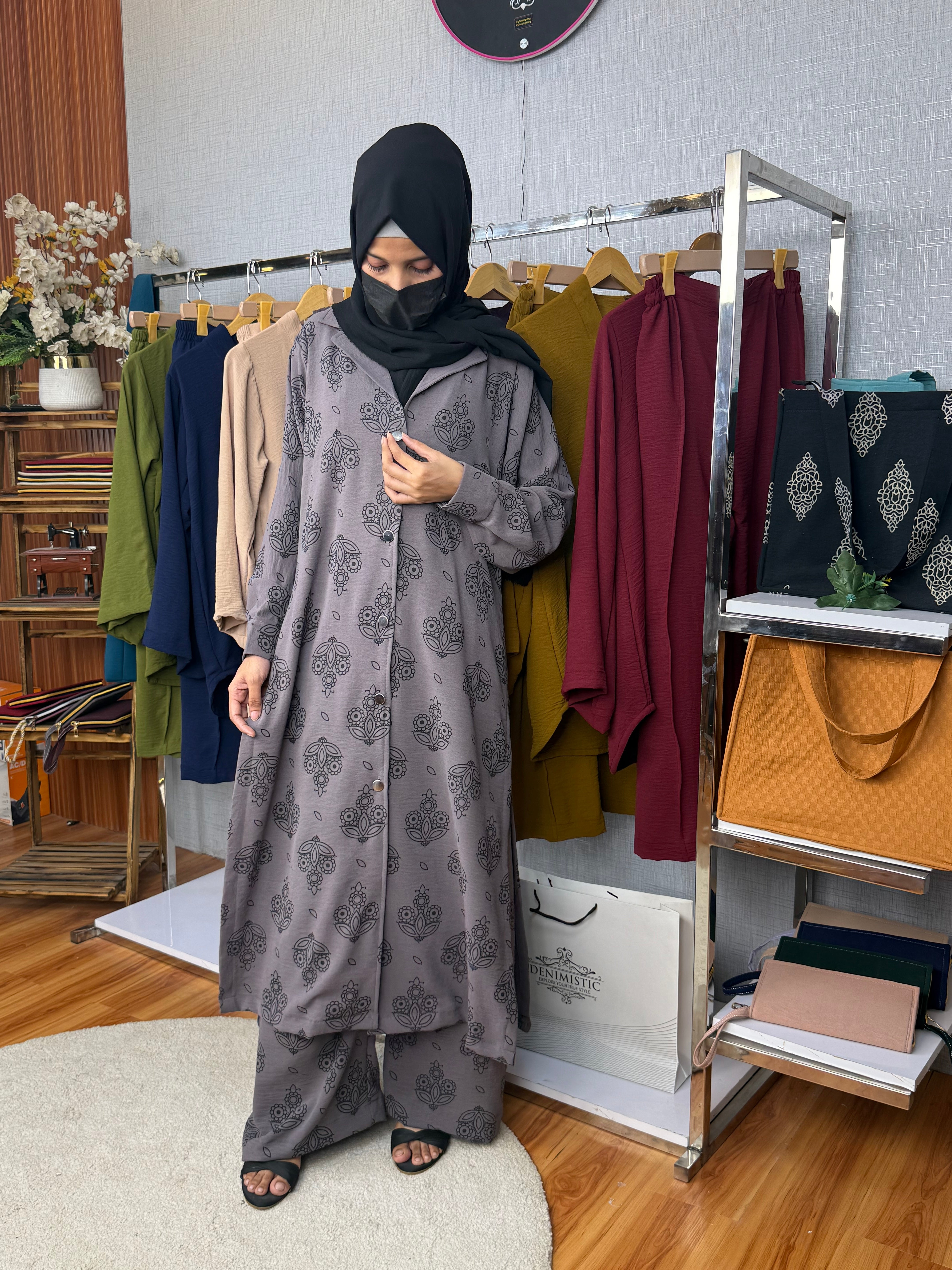 Elegant Bloom Printed Modest Co-Ord Set
