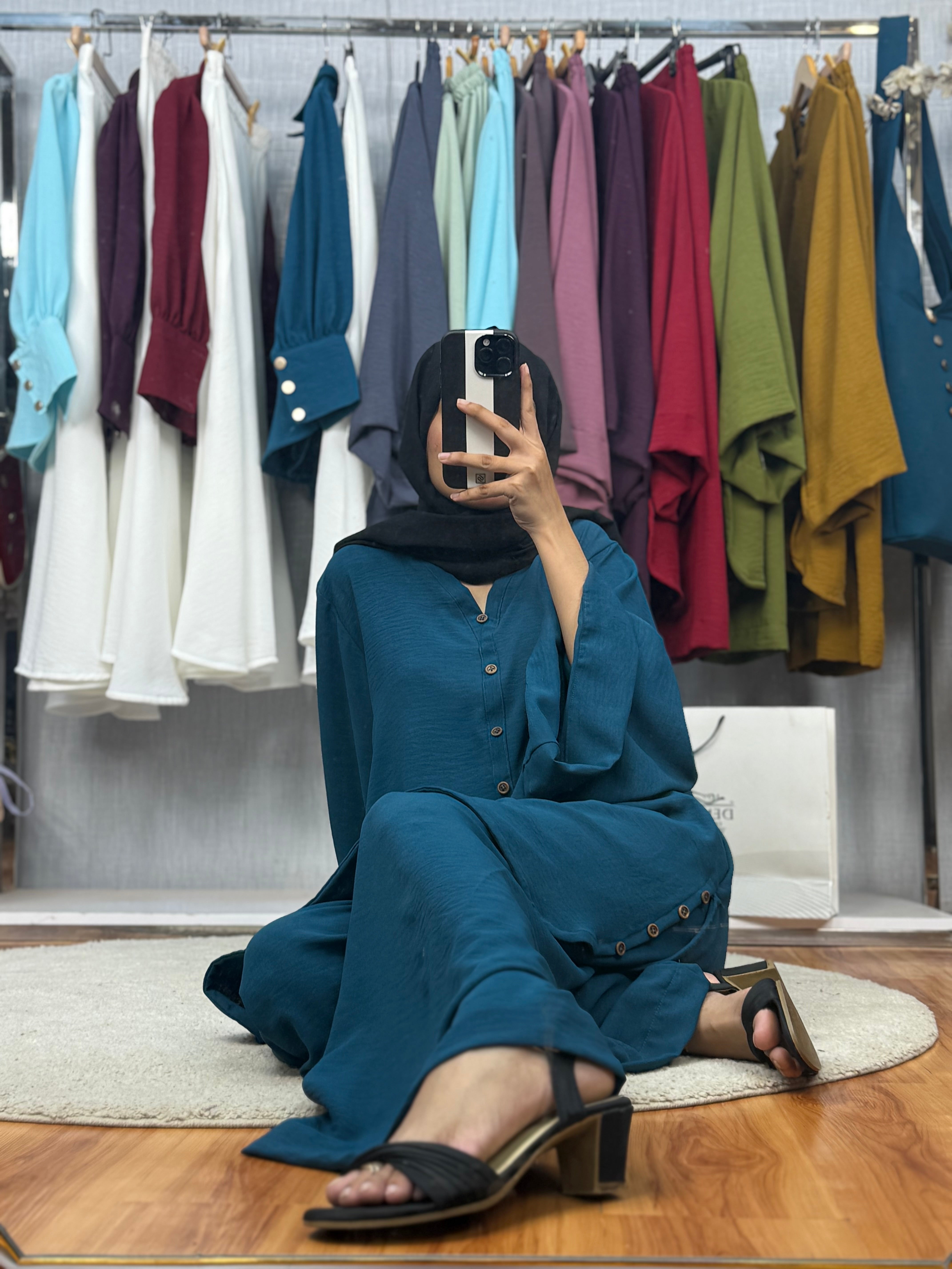 Elegant Teal Modest Co-Ord Set