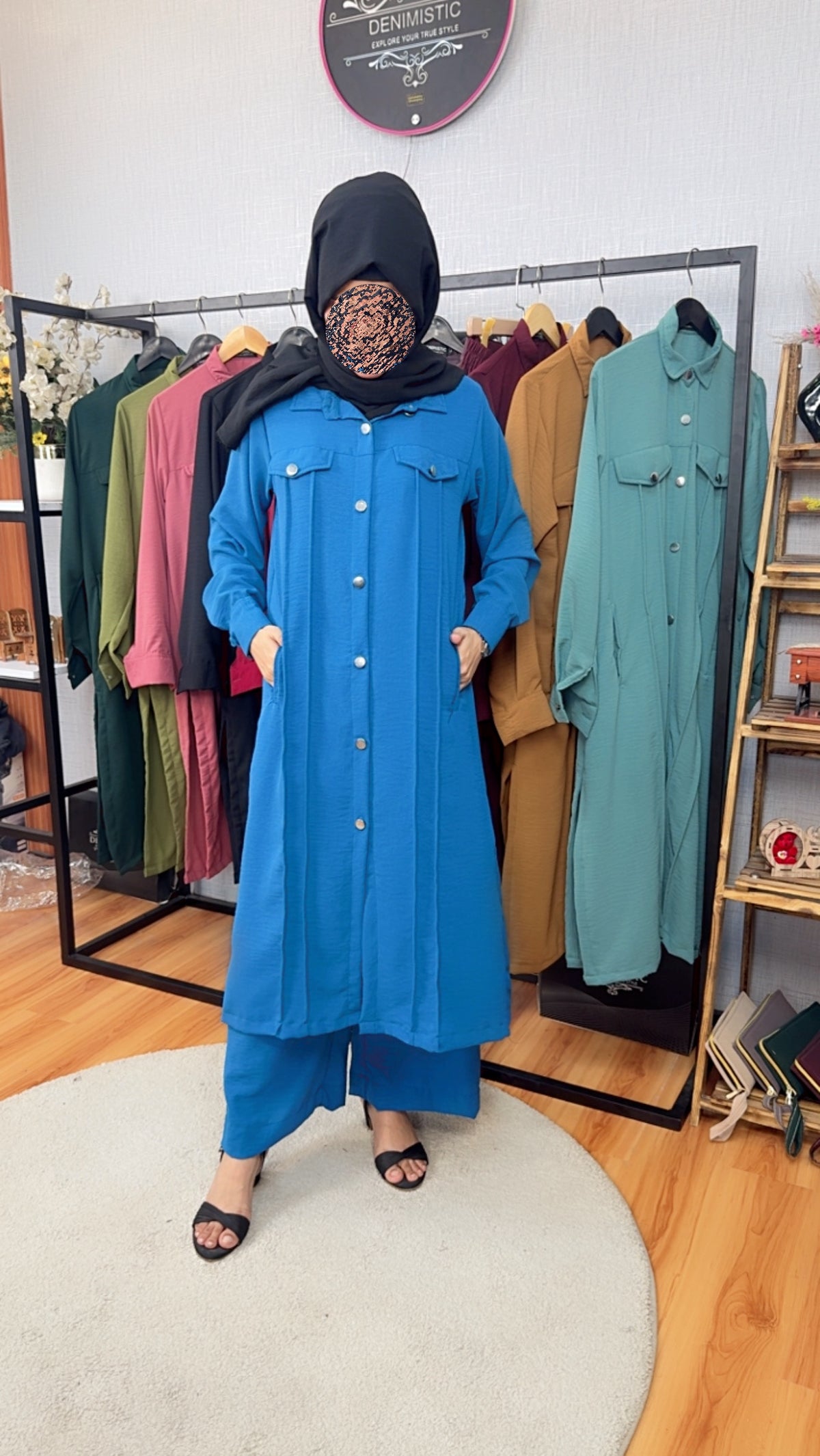 Royal Blue Elegance Modest Co-Ord Se